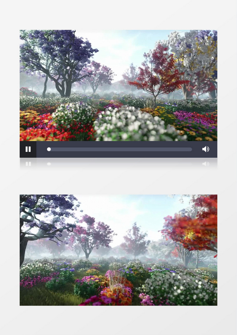 镜头穿梭过花园的美丽景象实拍视频素材