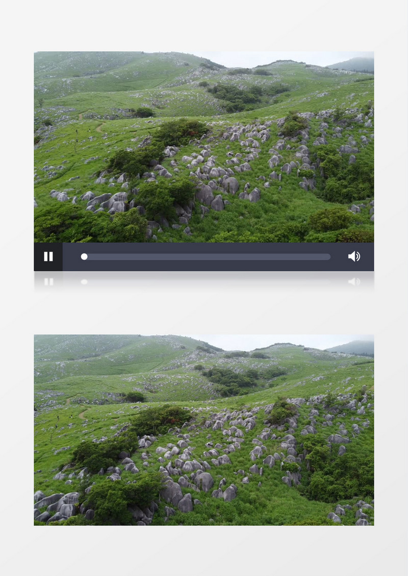 实拍山丘上突出很多的石头实拍视频素材