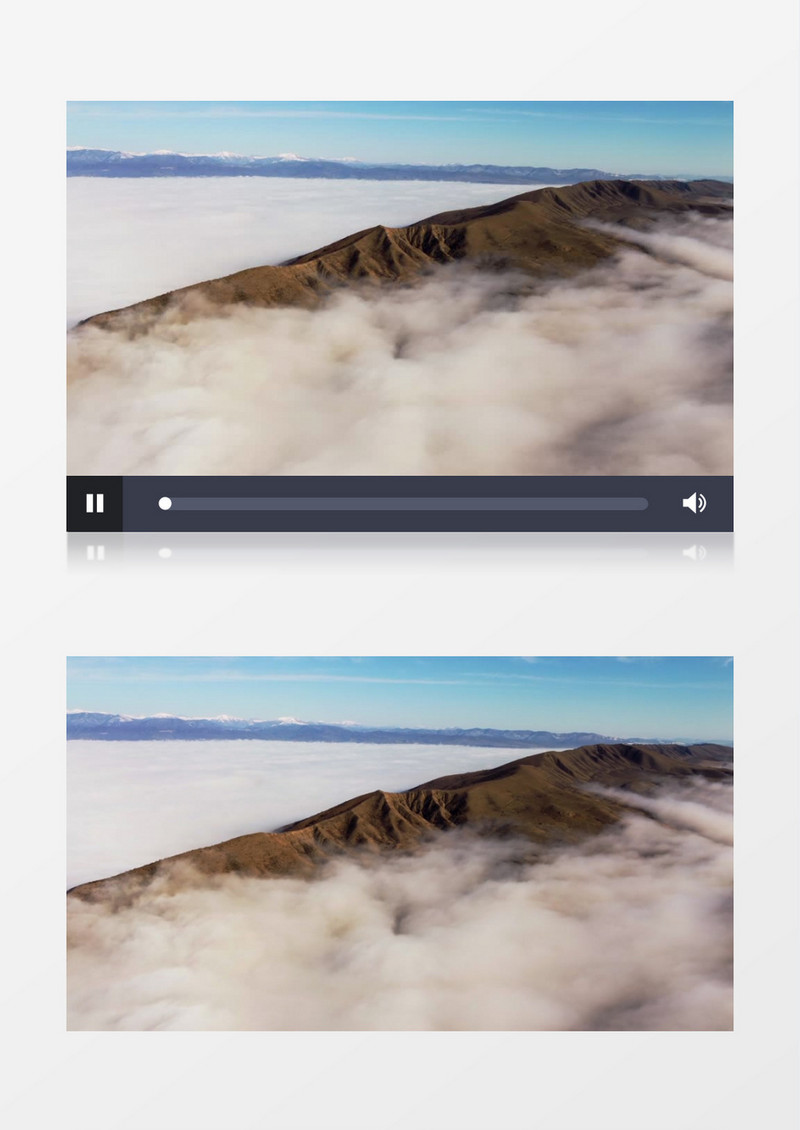 航拍被云层环绕的山川实拍视频素材