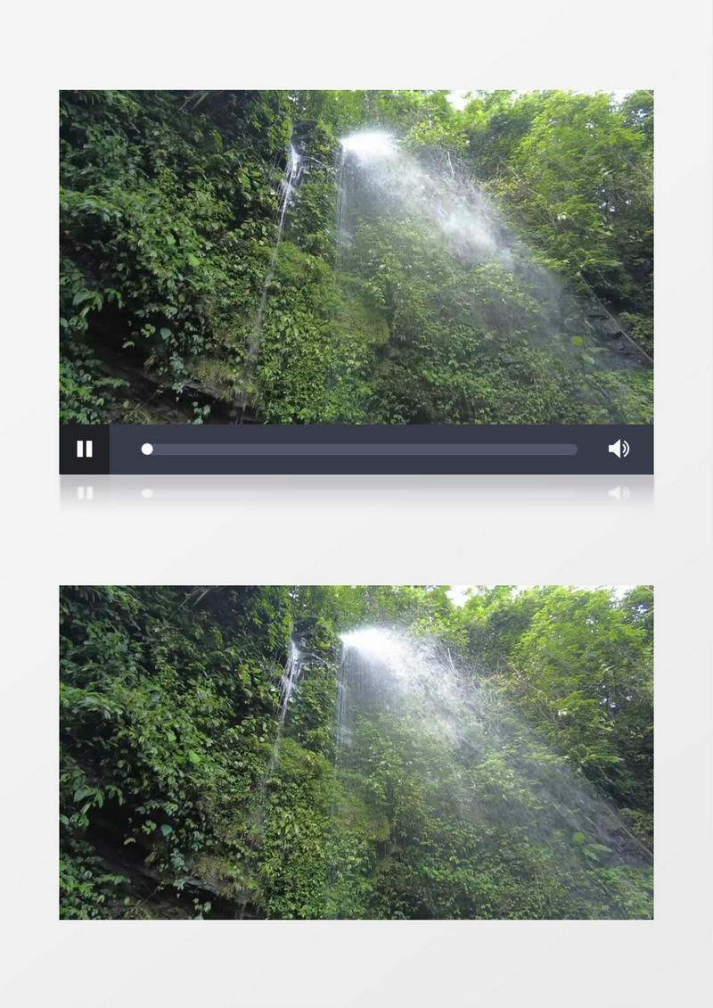 从陡壁上倾斜而下的瀑布实拍视频素材
