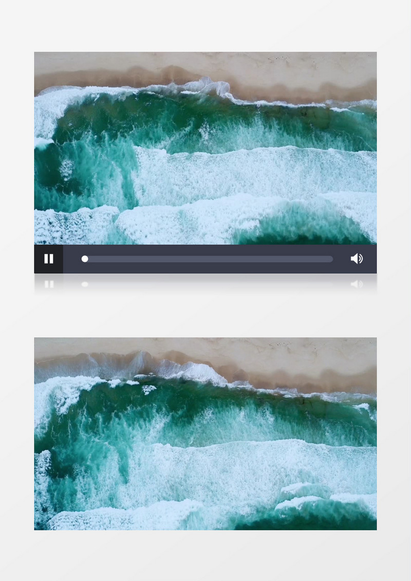 航拍海水不断翻涌到海边的景象实拍视频素材