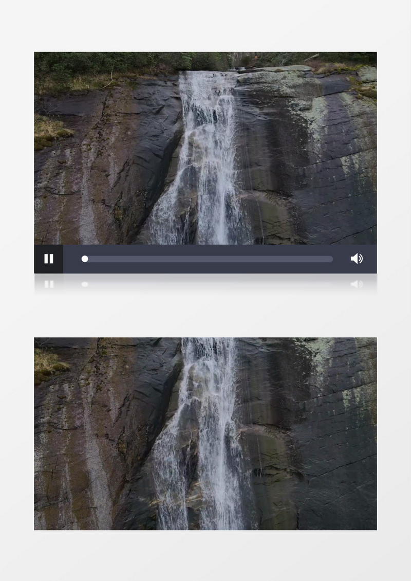 瀑布在陡峭的悬崖上倾泻而下实拍视频素材