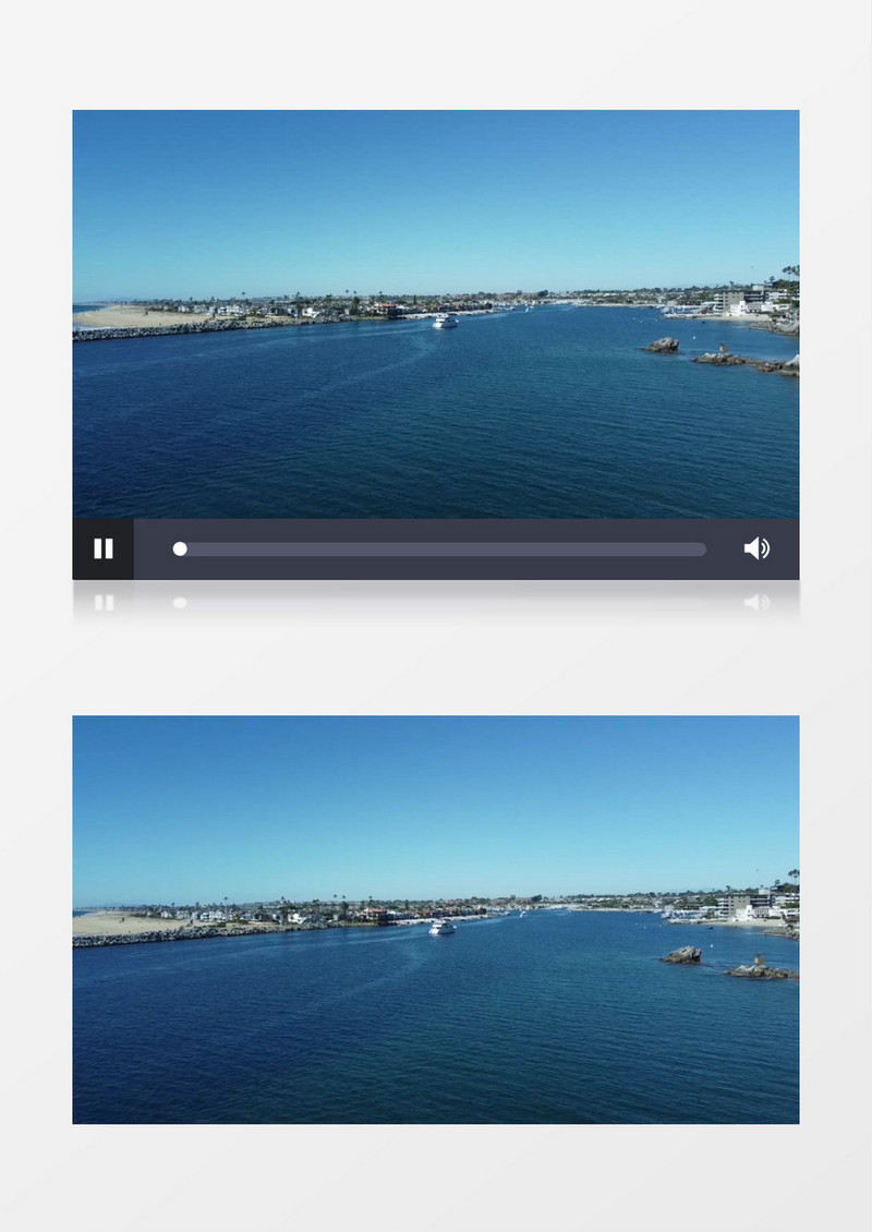 航拍海景和海边的城市建筑实拍视频素材