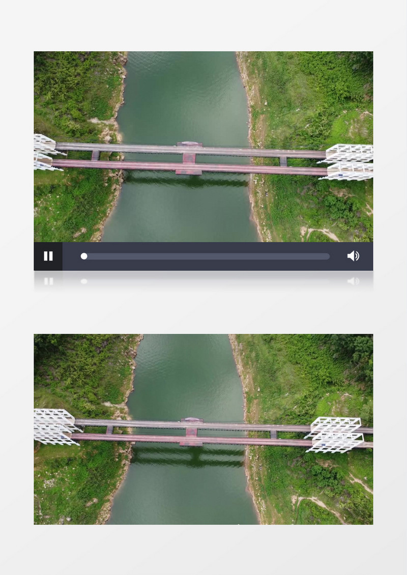 航拍跨河大桥和周边景观实拍视频素材