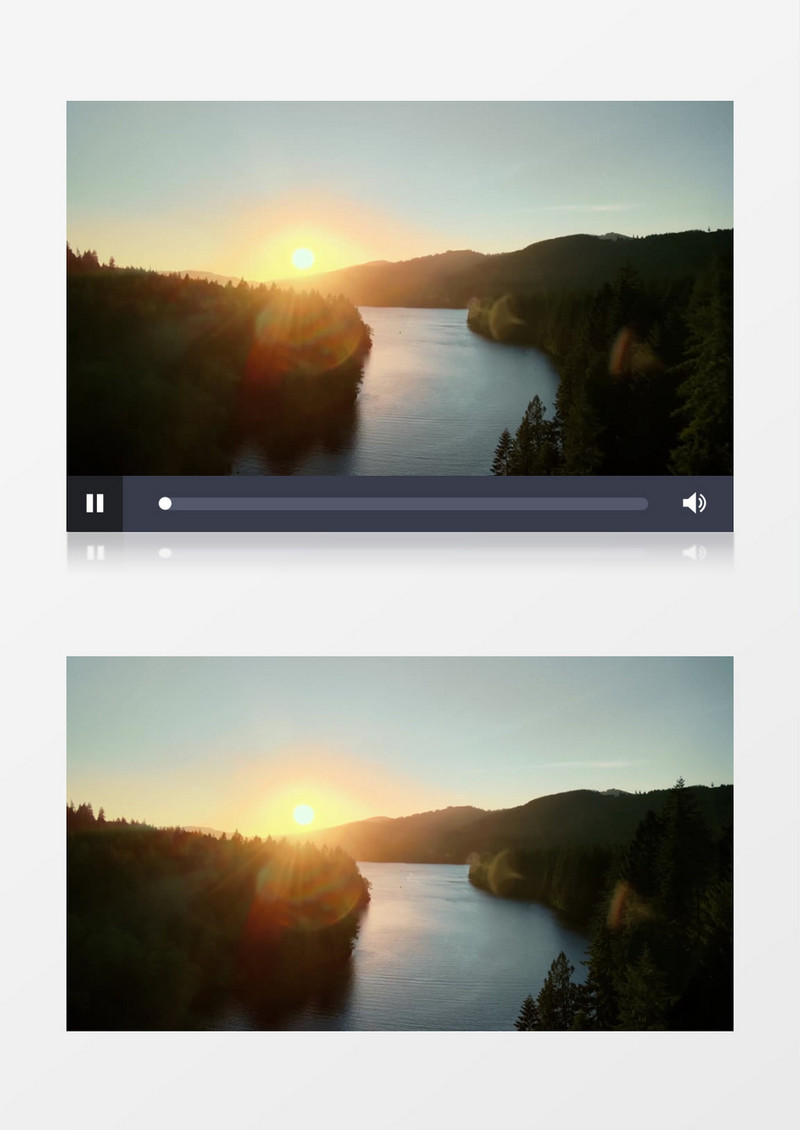 落日的余晖照耀在水面上实拍视频素材