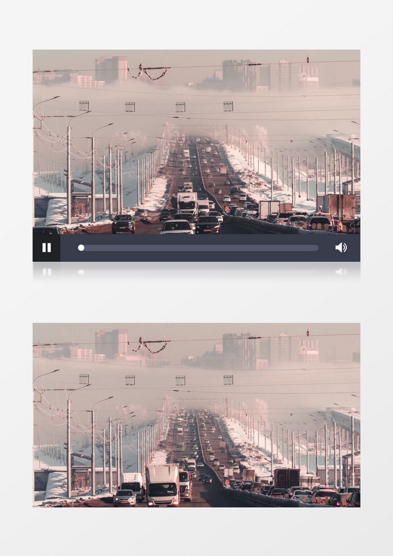 延时拍摄冬季的道路交通实拍视频素材