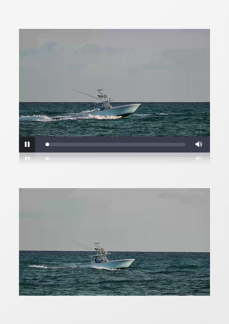 游艇行驶在波涛汹涌的海面上实拍视频素材