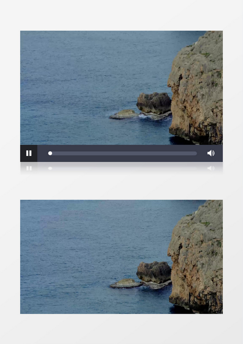 波光粼粼的水面和岸边的礁石形态实拍视频素材