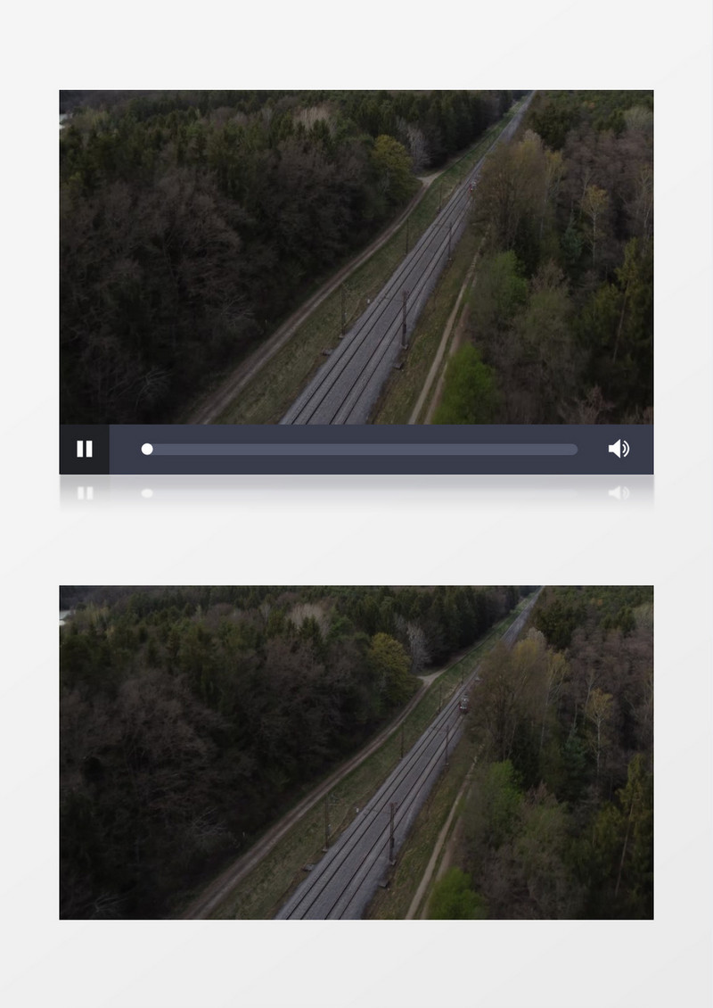 在丛林中穿梭行驶的火车实拍视频素材
