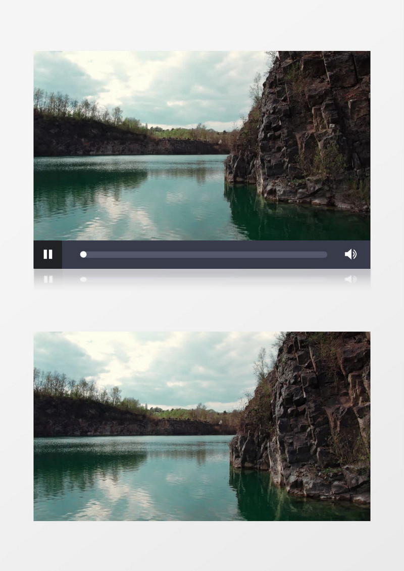 平静的水面和湖边的景色实拍视频素材