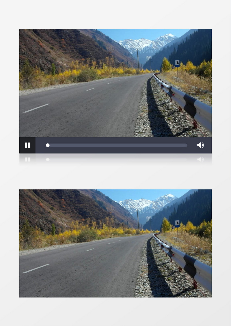 山脚下的路面和山脉景观实拍视频素材