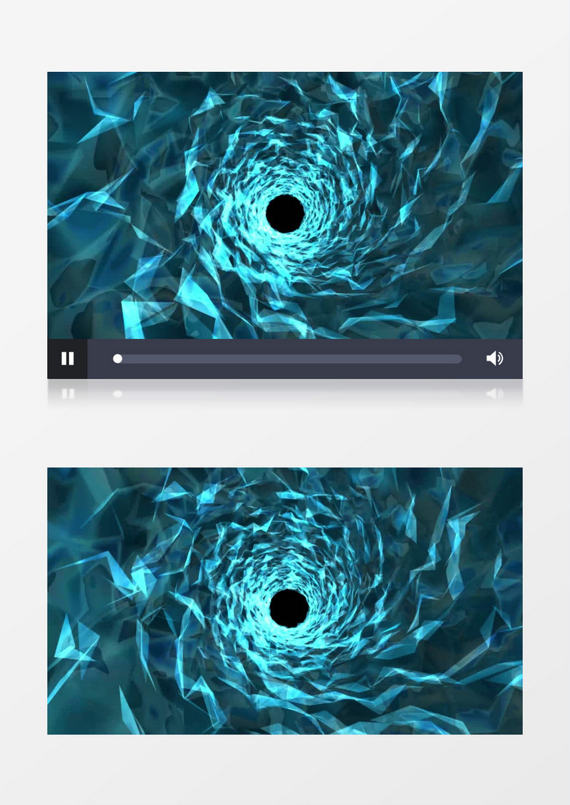 旋转穿梭蓝色多角形隧道背景视频素材