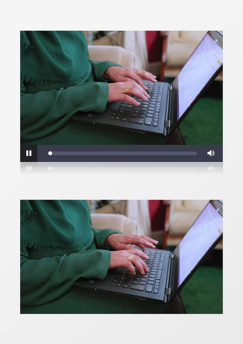 一个女人在笔记本上打字工作实拍视频素材