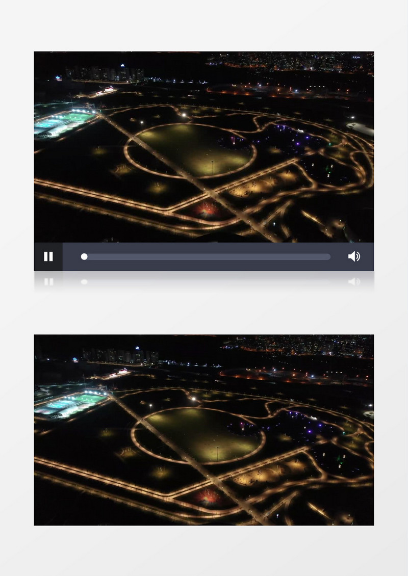航拍城市道路夜景景观实拍视频素材