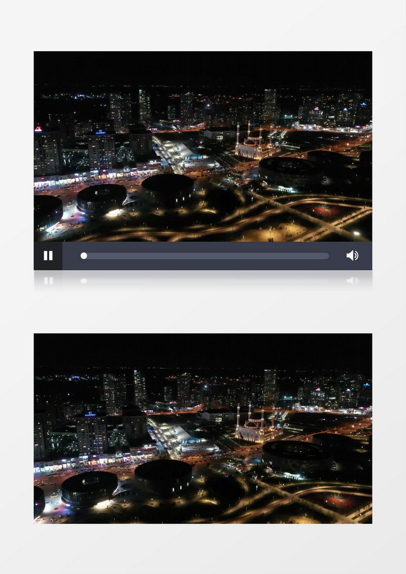 航拍城市建筑道路夜景实拍视频素材