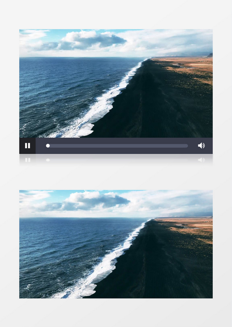 大海跟海滩行成的海岸线实拍视频素材