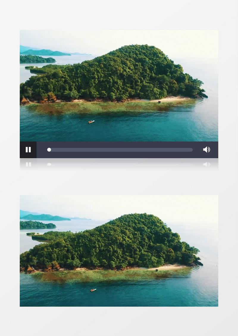 屹立在海水中的海岛实拍视频素材