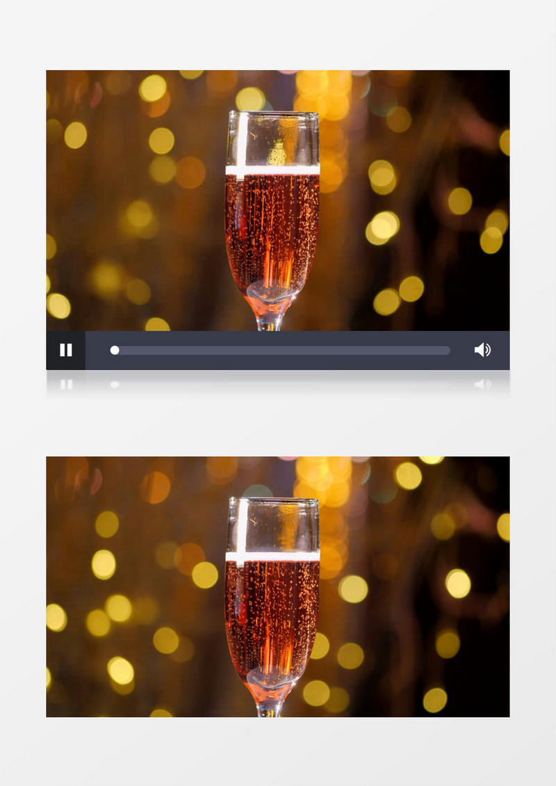 一杯香槟酒的气泡在不断上升实拍视频素材