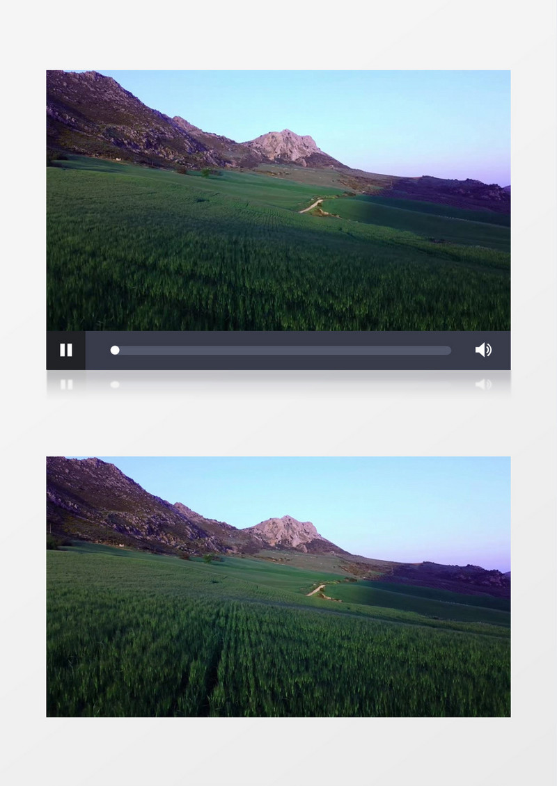 航拍山脚下种植的农作物实拍视频素材