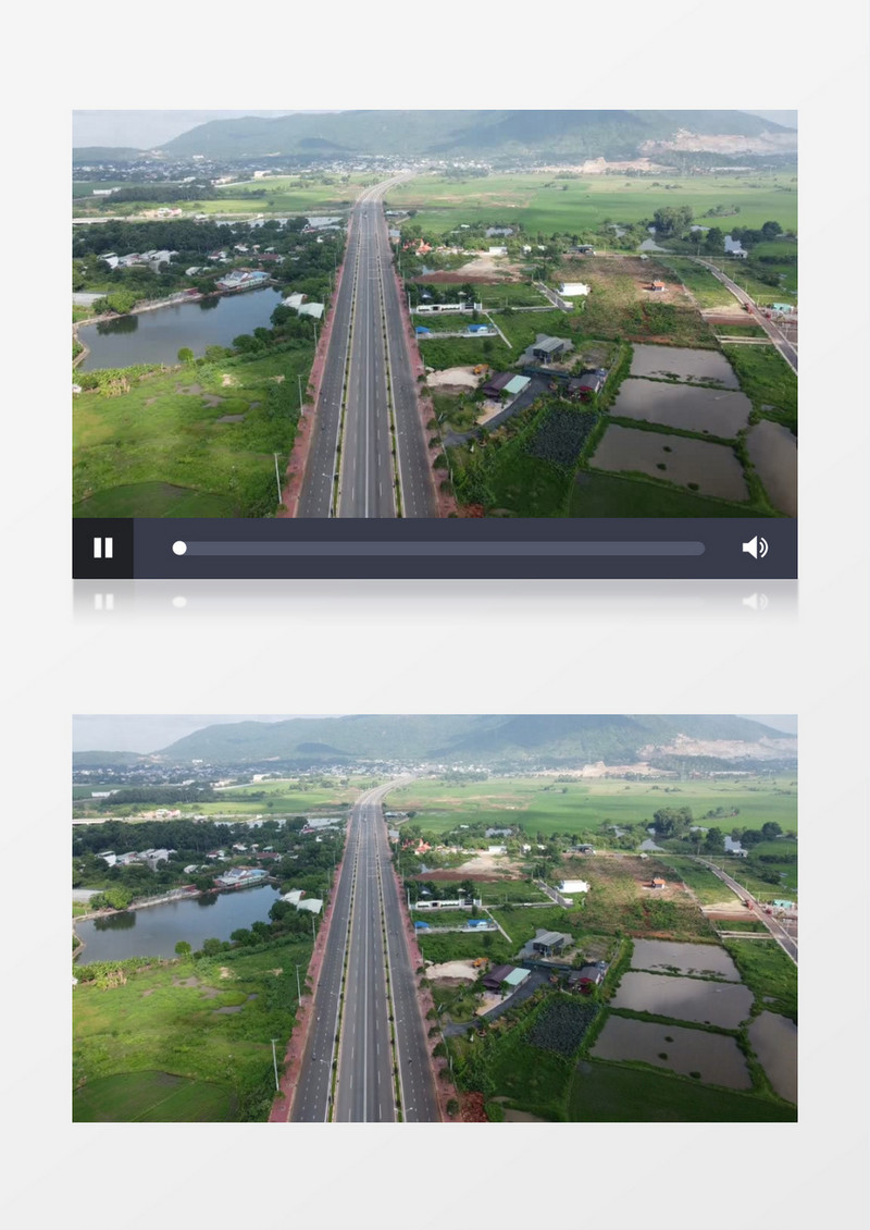 航拍郊区的高速公路实拍视频素材