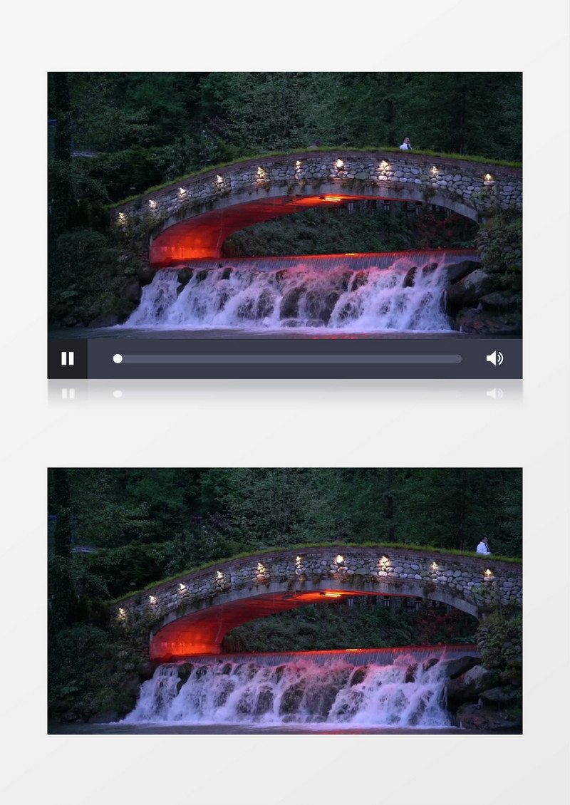 森林里跨越河流的桥梁实拍视频素材