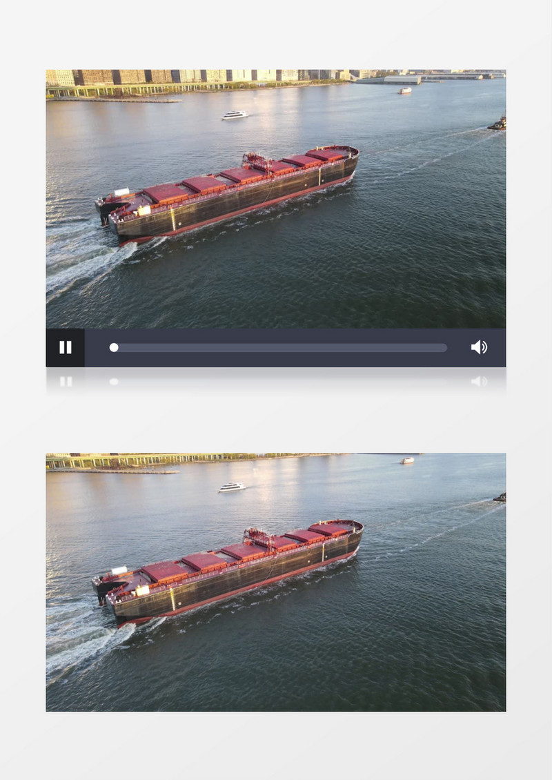 一艘货轮在海面上行驶实拍视频素材