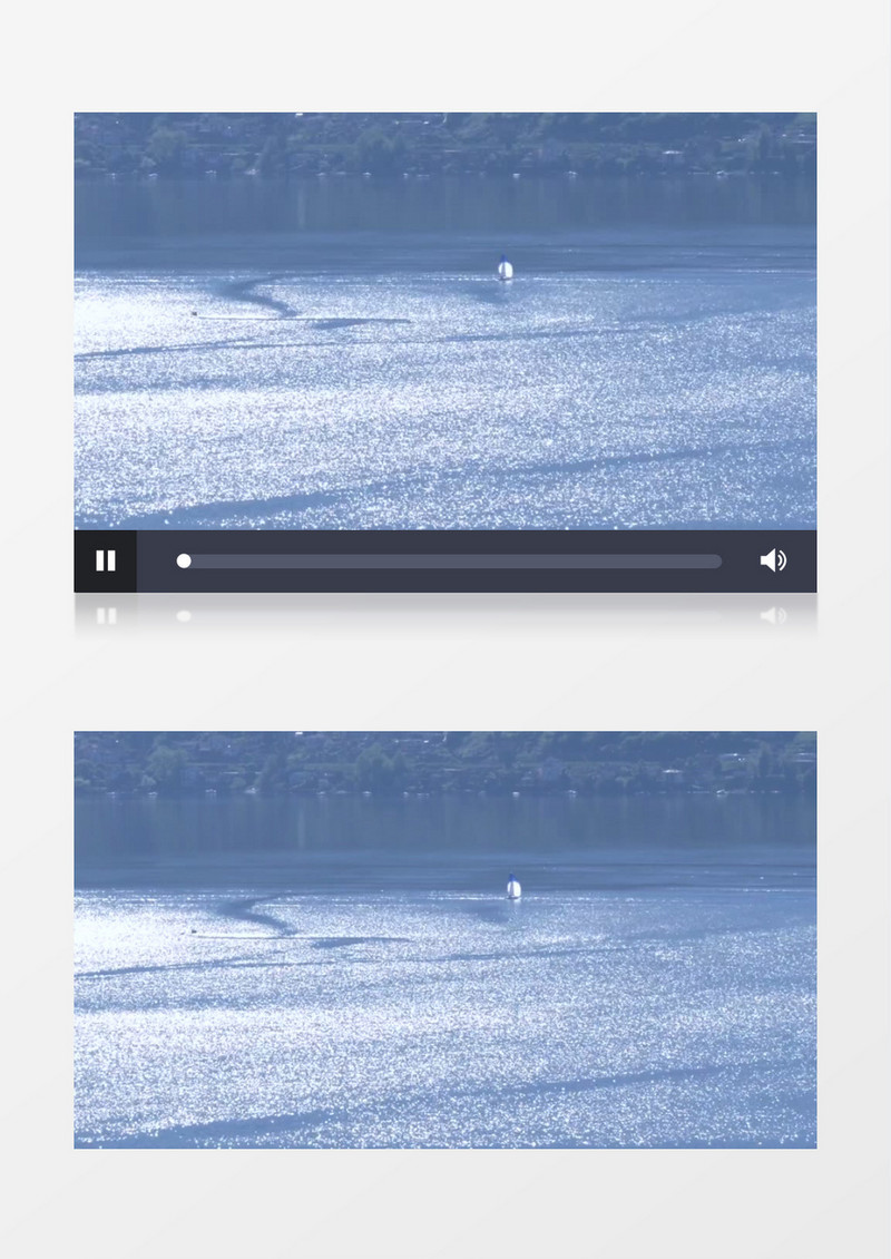 一页孤舟在波光粼粼的水面行驶实拍视频素材