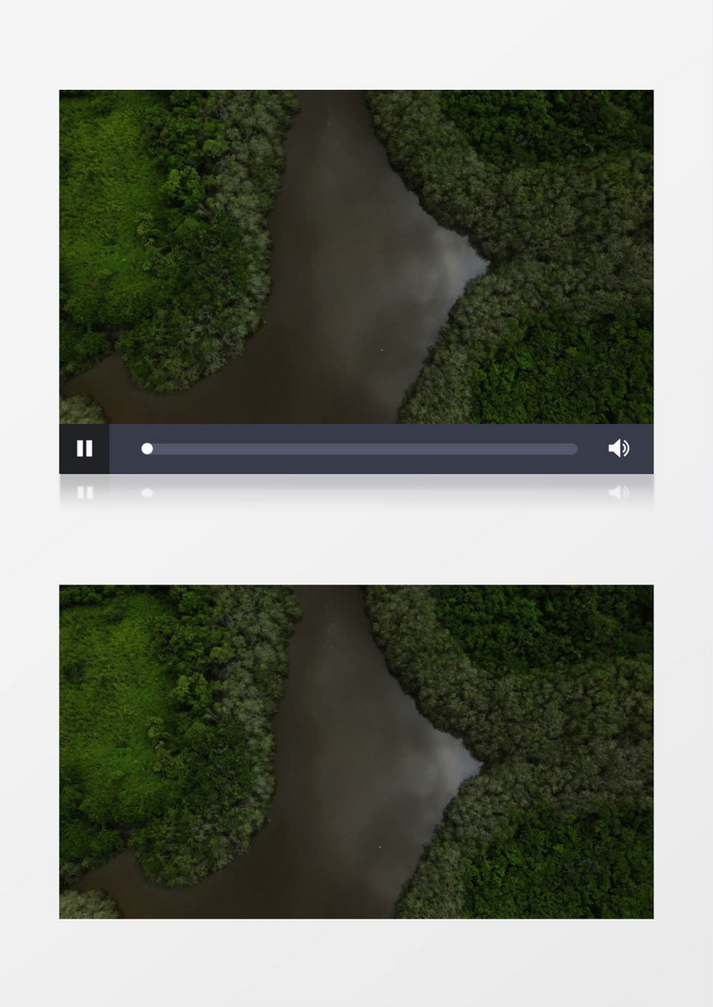 航拍山林中间的湖水实拍视频素材