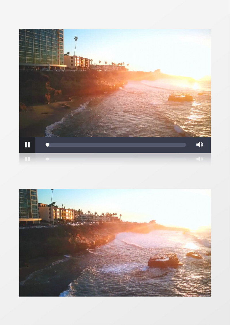 浪花不断拍打着海岸实拍视频素材
