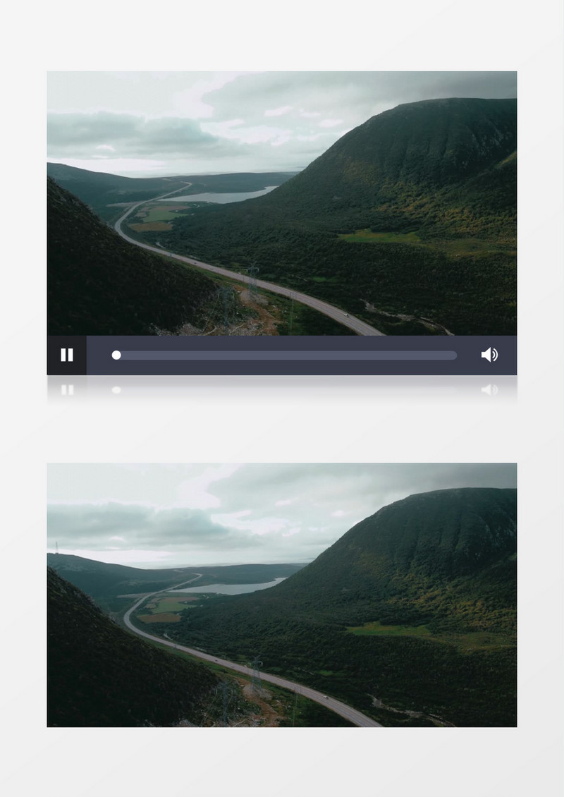 巍峨的山川下蜿蜒的山路实拍视频素材