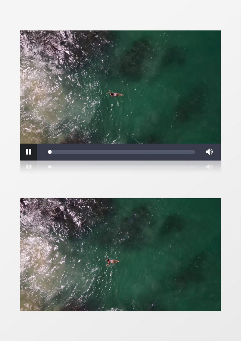一个女人在碧绿的湖水中畅游实拍视频素材