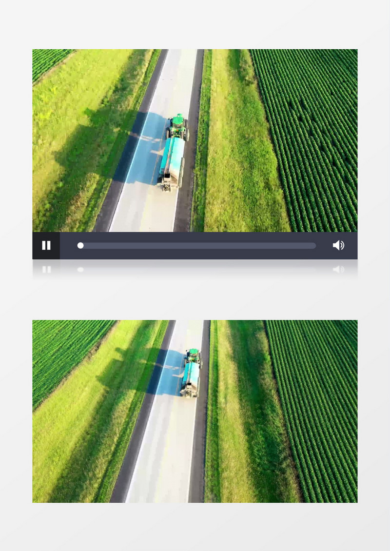 一辆拖拉机行驶在乡间的小路上实拍视频素材