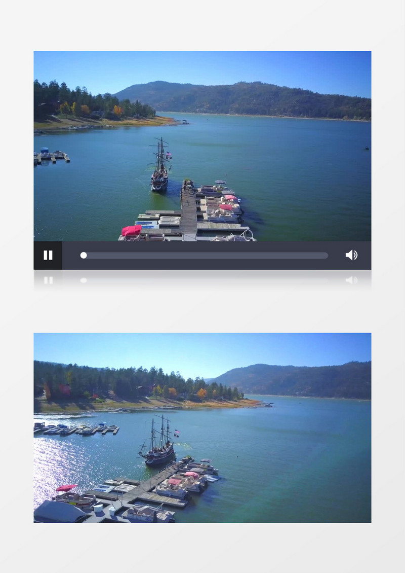 湖边的游船实拍视频素材