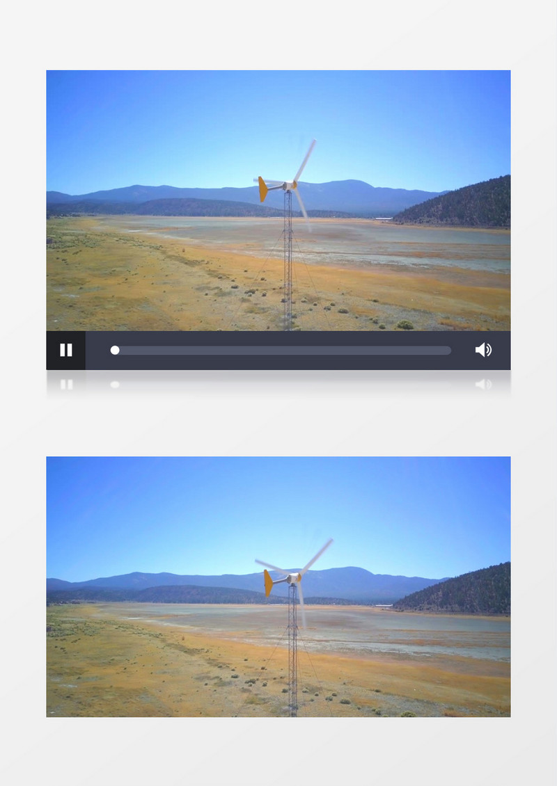 海边的风车和海景实拍视频素材