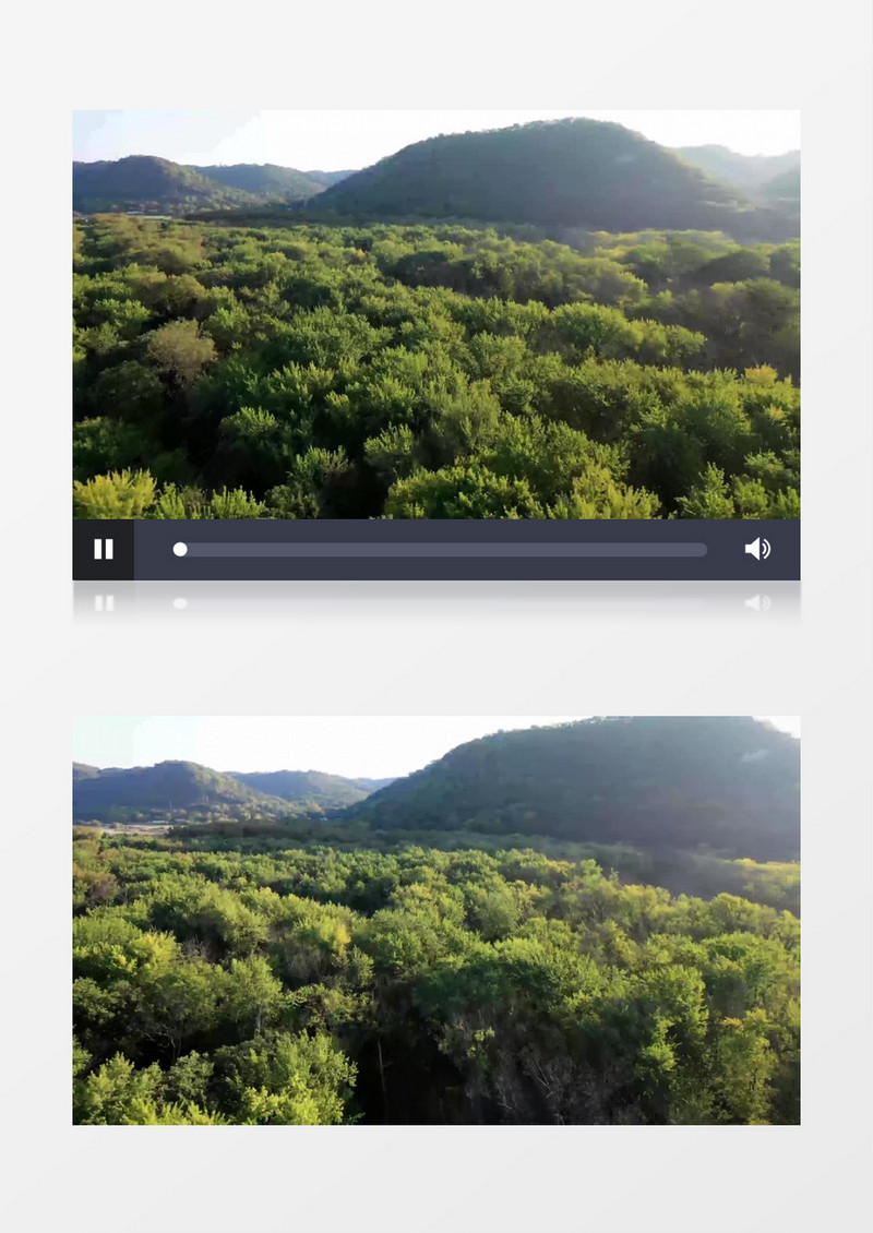 航拍大地上茂盛的山林实拍视频素材