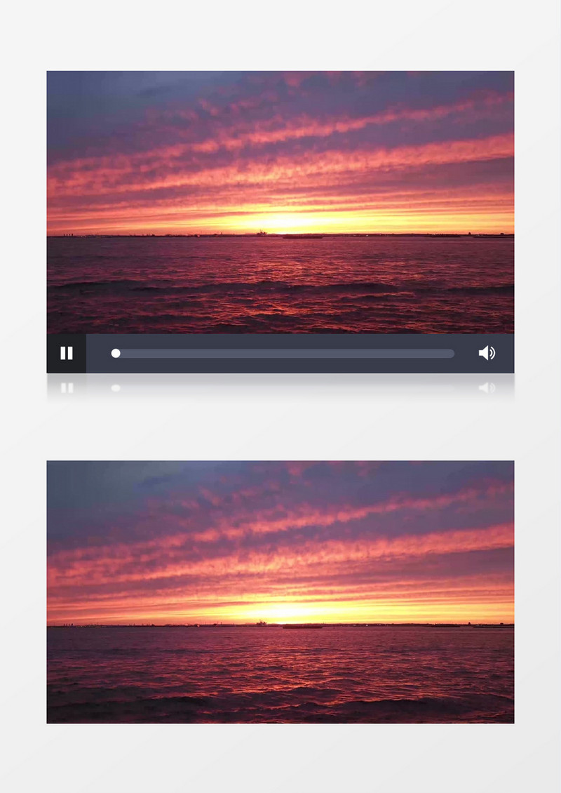 延时拍摄夕阳下的海面实拍视频素材