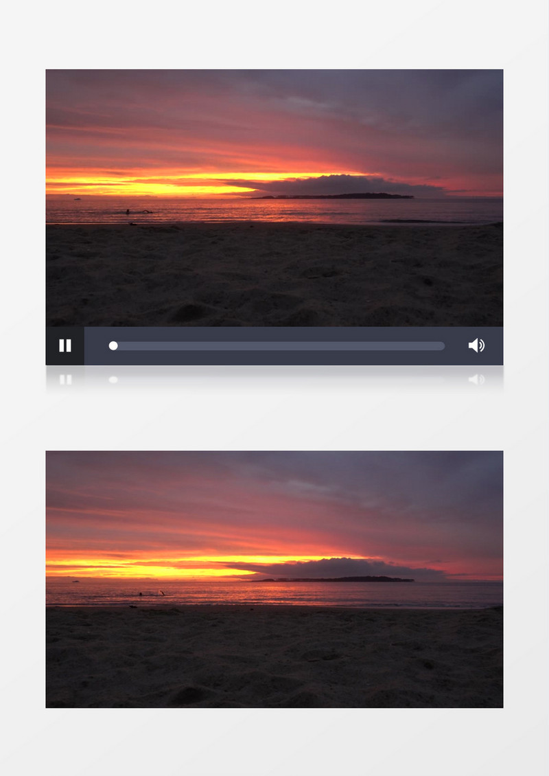 傍晚夕阳和海面景色实拍视频素材