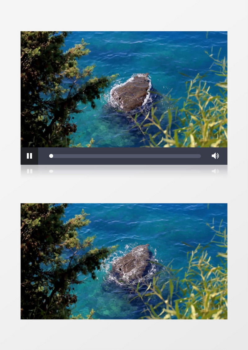 海水不断冲刷着礁石实拍视频素材