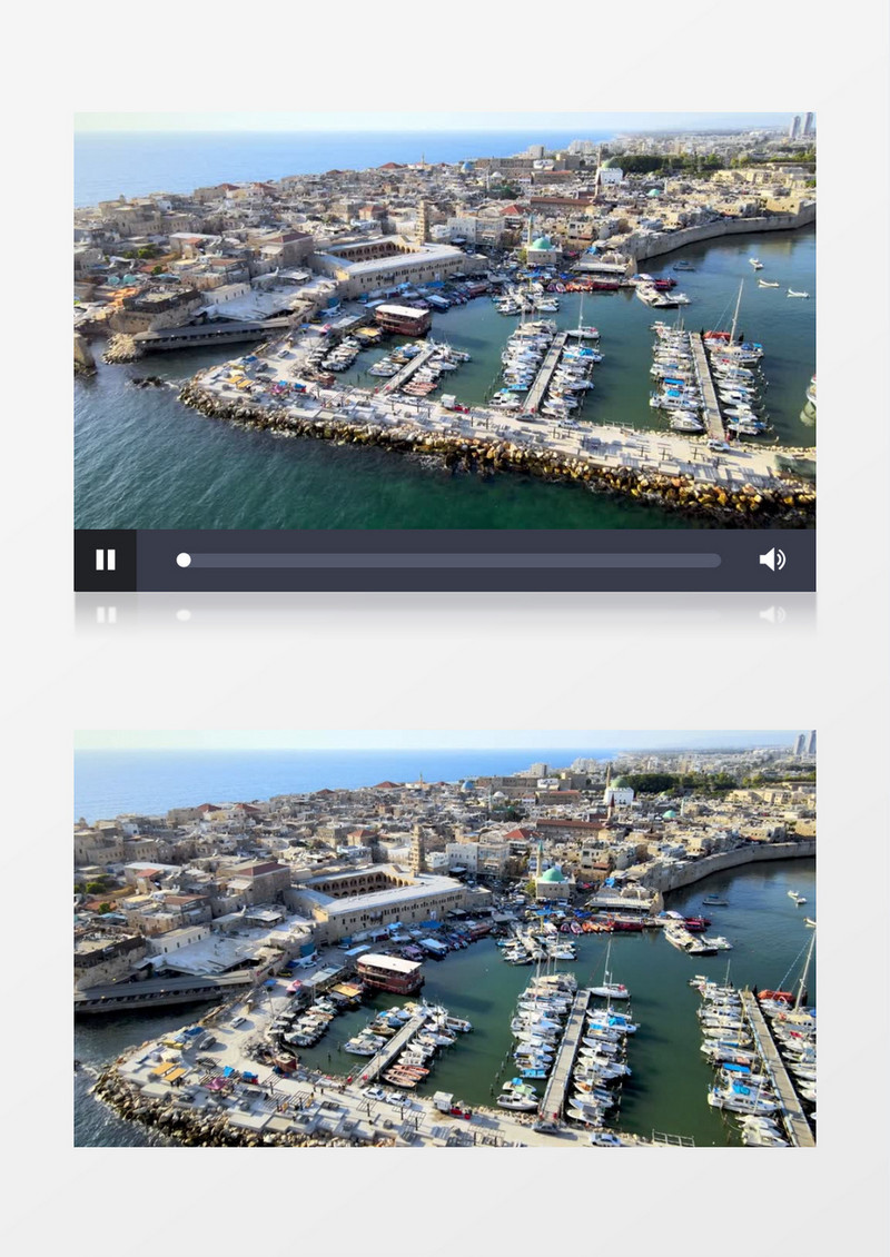 海边的码头和海边城镇景观实拍视频素材