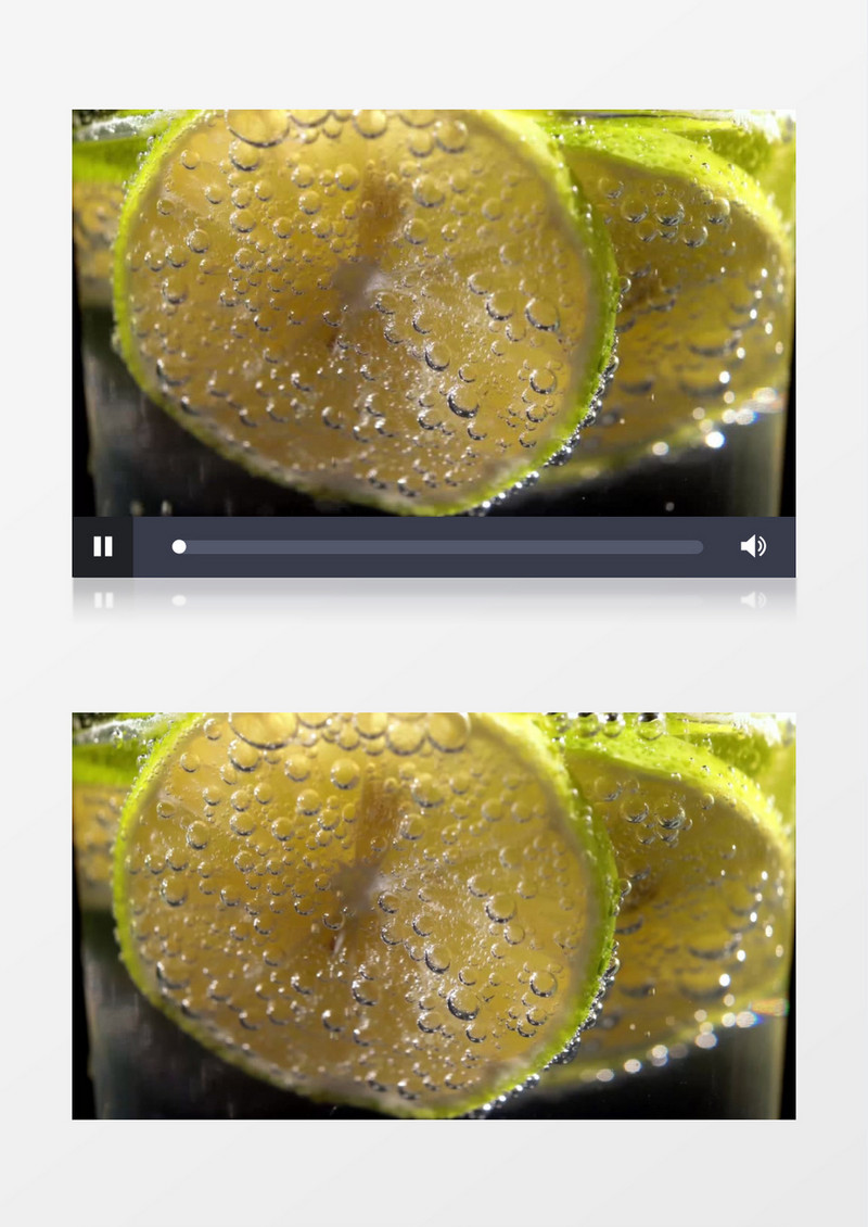在水杯中浸泡的柠檬片实拍视频素材