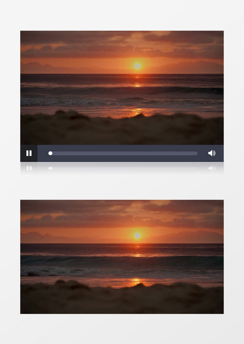 夕阳下波涛汹涌的海水实拍视频素材