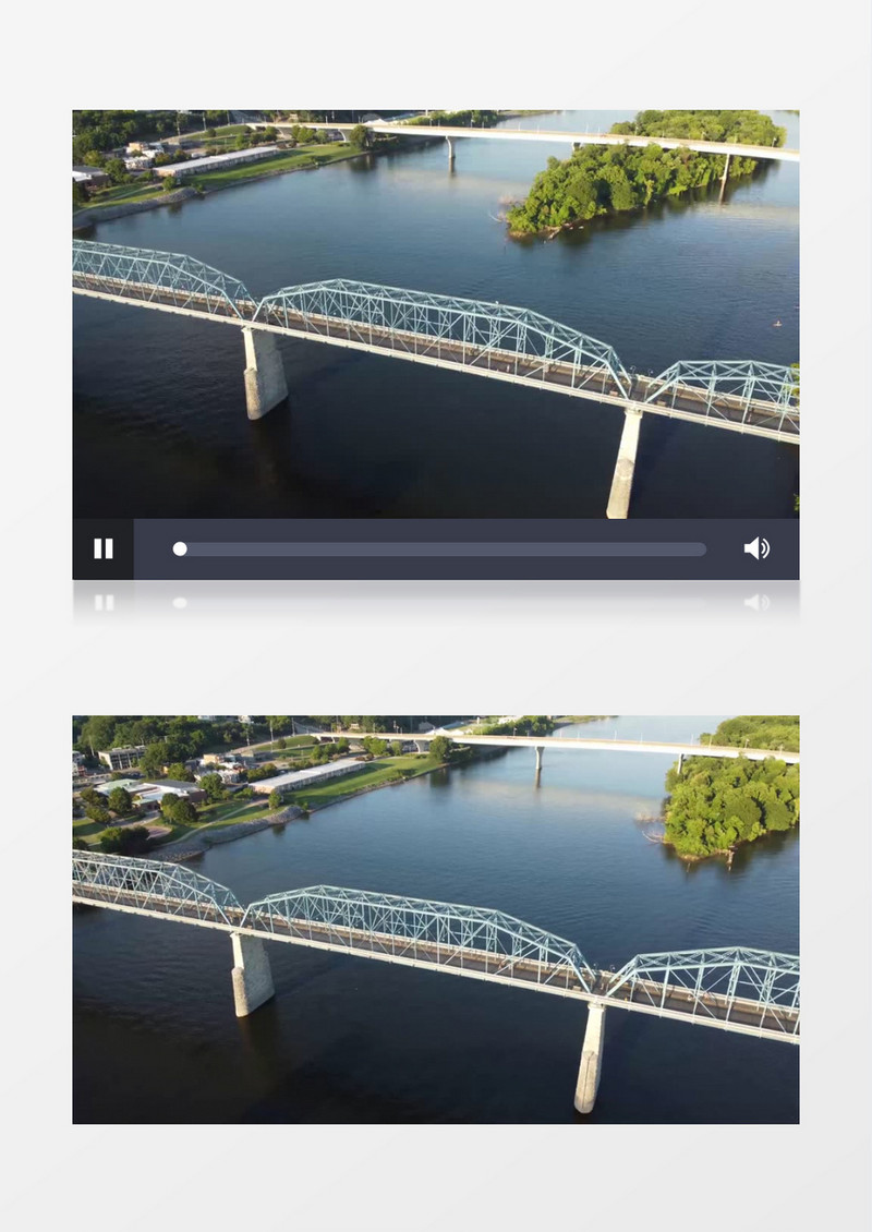 横跨河流的桥梁实拍视频素材