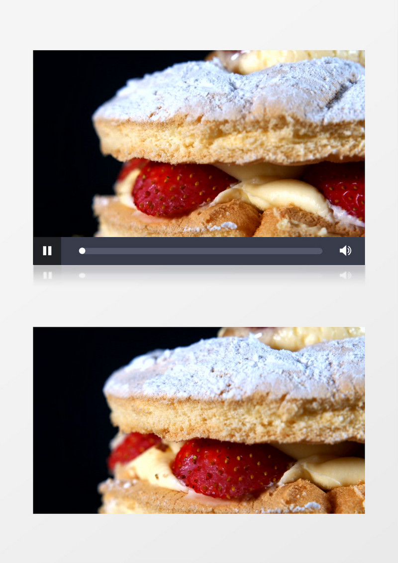 旋转的草莓蛋糕实拍视频素材