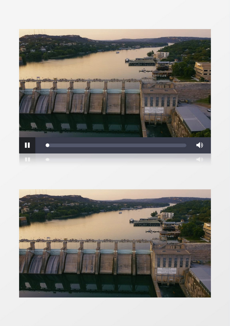 航拍水坝景观实拍视频素材
