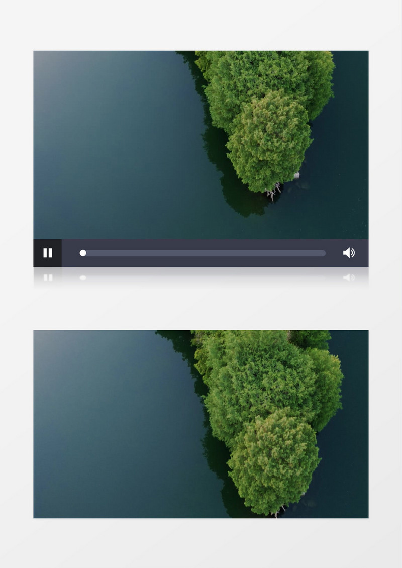 平静的湖面中有一座小岛实拍视频素材