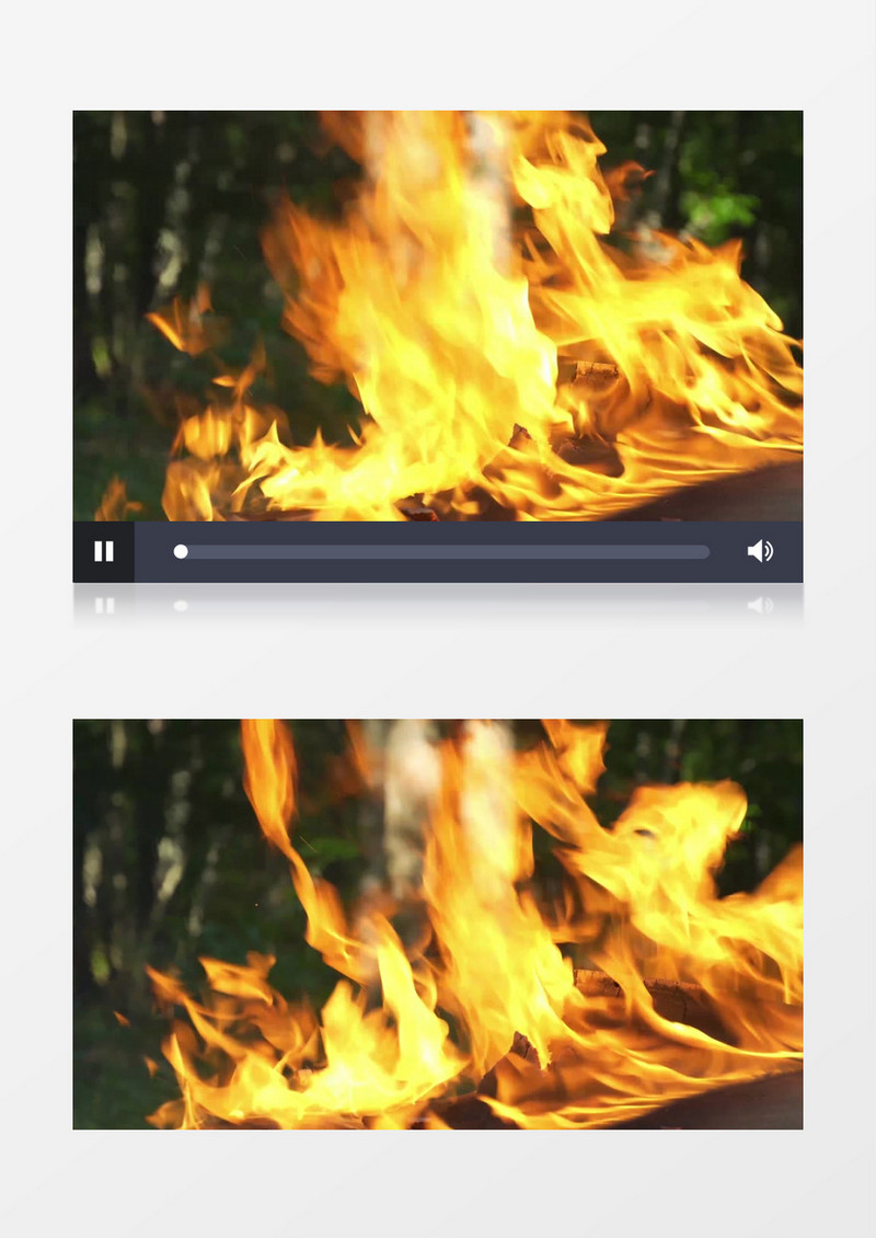 木材燃烧形成的火苗实拍视频素材
