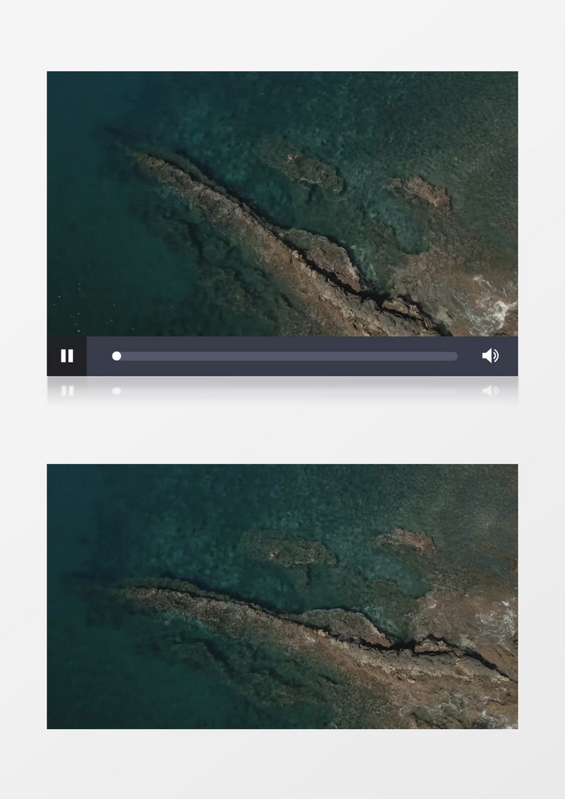 航拍海水下面的礁石实拍视频素材