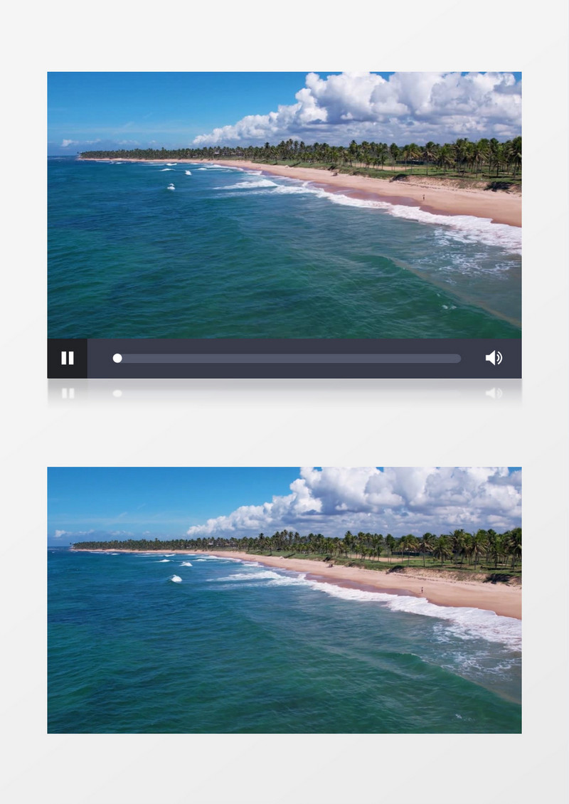 汹涌的海水不断的翻涌着浪花拍打着沙滩实拍视频素材