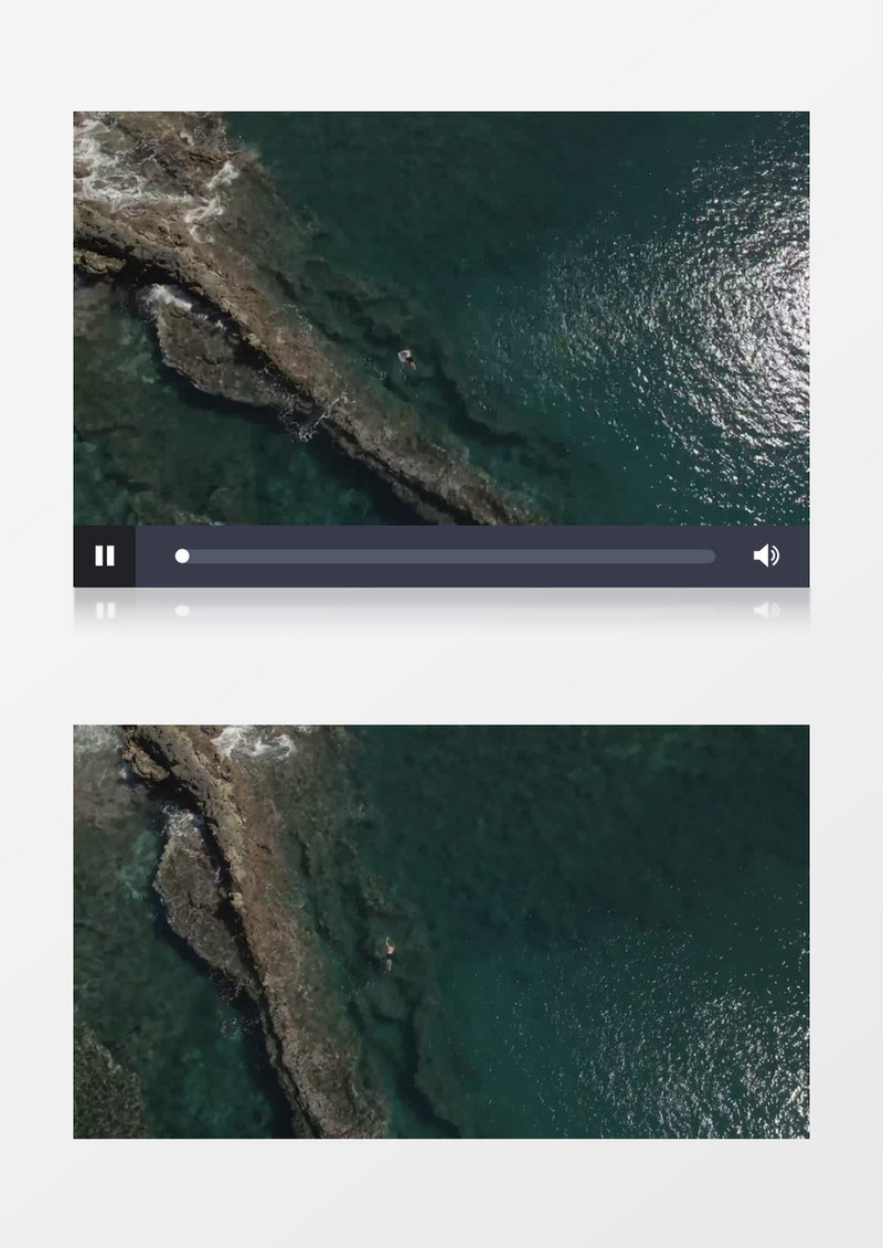 清澈的海水和海中的礁石实拍视频素材