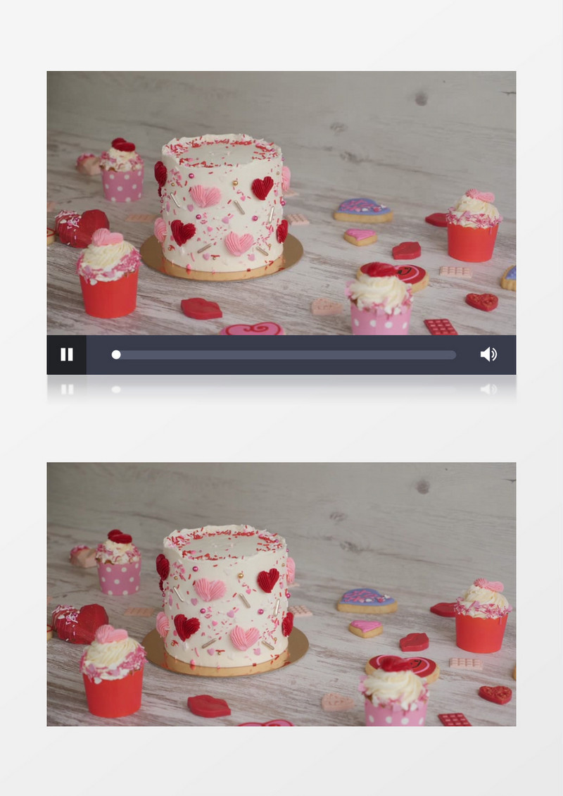 制作精美的粉色蛋糕实拍视频素材
